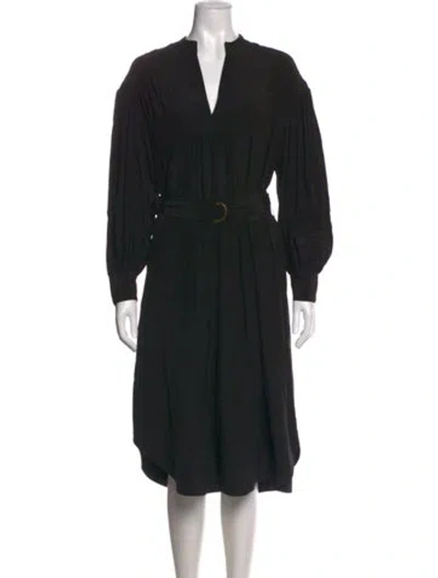 Pre-owned Ulla Johnson Silk Midi Length Dress In Black