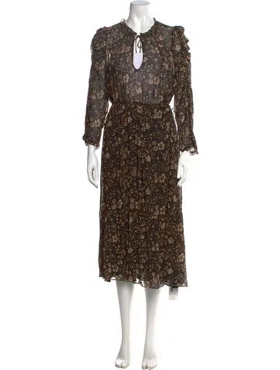 Pre-owned Ulla Johnson Silk Midi Length Dress In Black