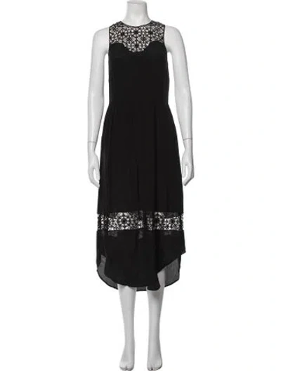 Pre-owned Ulla Johnson Silk Midi Length Dress In Black