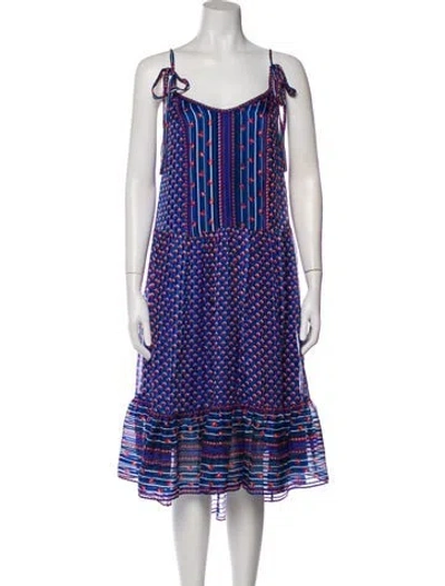Pre-owned Ulla Johnson Silk Midi Length Dress In Blue