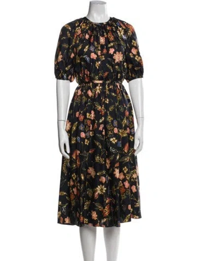 Pre-owned Ulla Johnson Silk Midi Length Dress In Blue