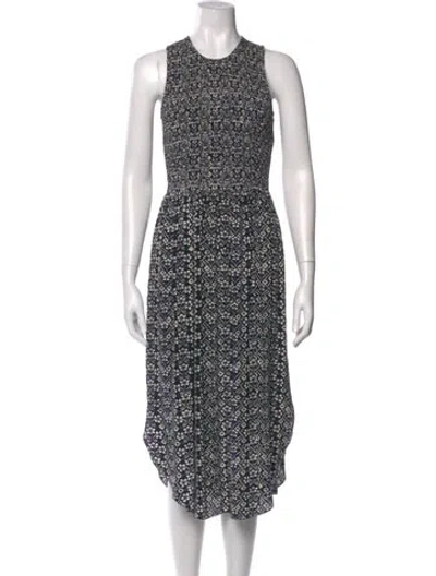 Pre-owned Ulla Johnson Silk Midi Length Dress In Blue