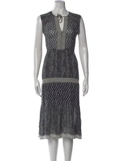 Pre-owned Ulla Johnson Silk Midi Length Dress In Blue