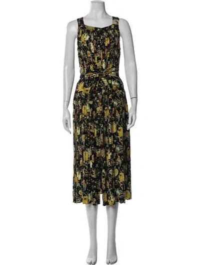 Pre-owned Ulla Johnson Silk Midi Length Dress In Blue