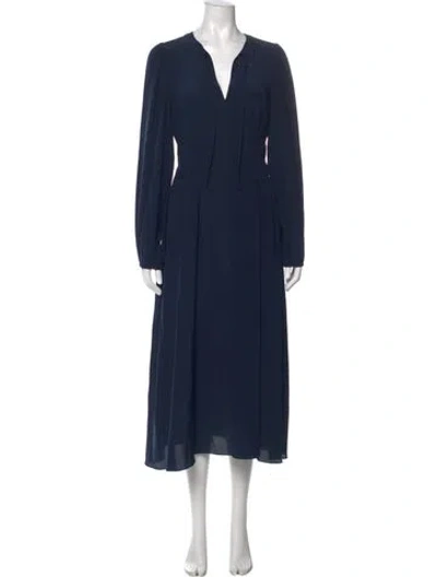 Pre-owned Ulla Johnson Silk Midi Length Dress In Blue