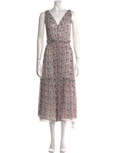 Pre-owned Ulla Johnson Silk Midi Length Dress In Blue