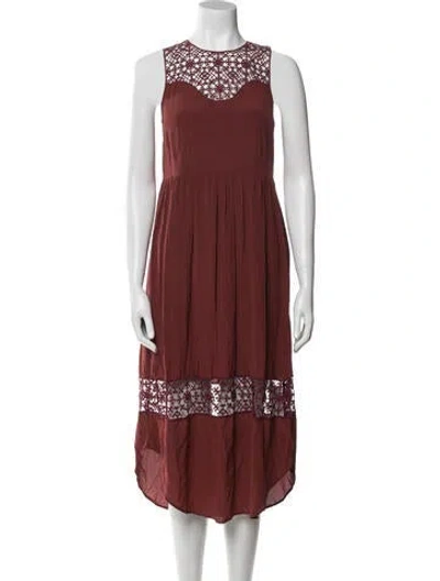 Pre-owned Ulla Johnson Silk Midi Length Dress In Brown