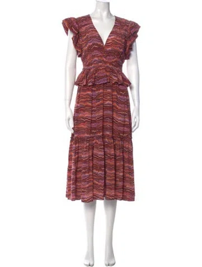 Pre-owned Ulla Johnson Silk Midi Length Dress In Brown