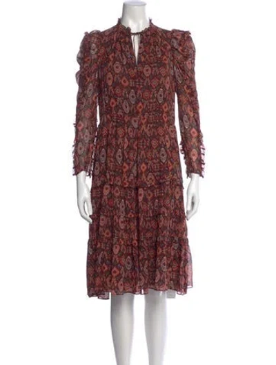 Pre-owned Ulla Johnson Silk Midi Length Dress In Brown