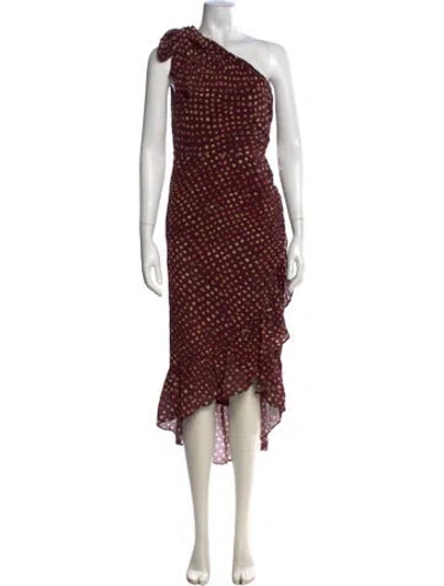 Pre-owned Ulla Johnson Silk Midi Length Dress In Burgundy