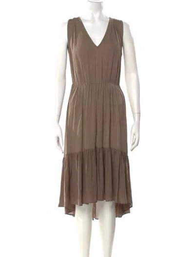 Pre-owned Ulla Johnson Silk Midi Length Dress In Gray