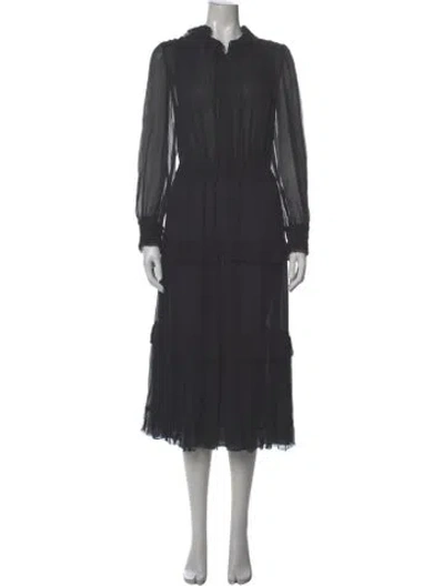 Pre-owned Ulla Johnson Silk Midi Length Dress In Gray