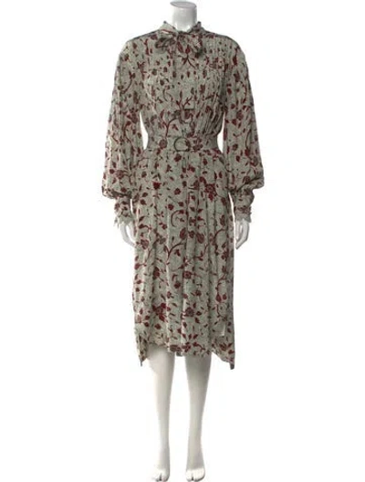Pre-owned Ulla Johnson Silk Midi Length Dress In Green