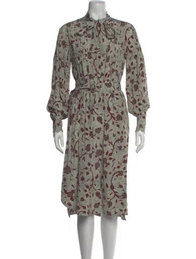Pre-owned Ulla Johnson Silk Midi Length Dress In Green