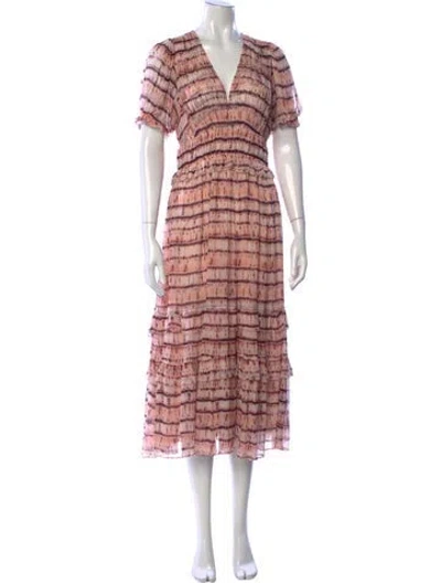 Pre-owned Ulla Johnson Silk Midi Length Dress In Green