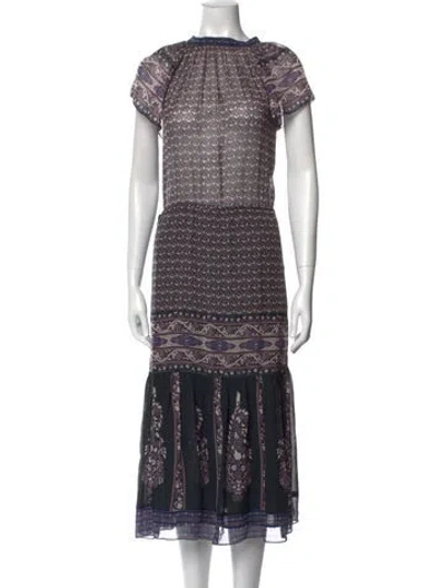 Pre-owned Ulla Johnson Silk Midi Length Dress In Multi