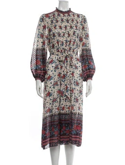 Pre-owned Ulla Johnson Silk Midi Length Dress In Multi