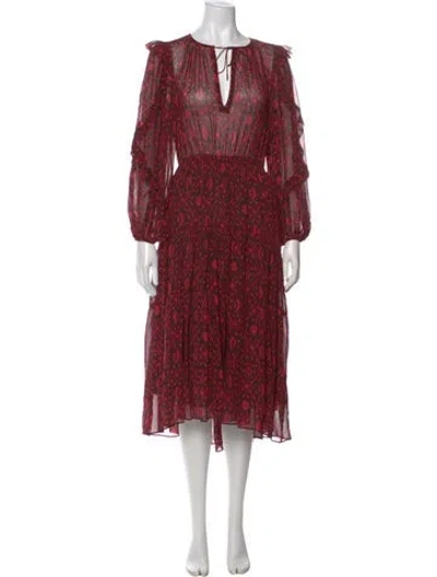Pre-owned Ulla Johnson Silk Midi Length Dress In Multi