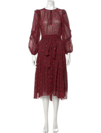 Pre-owned Ulla Johnson Silk Midi Length Dress In Multi