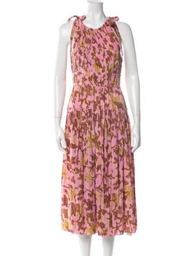 Pre-owned Ulla Johnson Silk Midi Length Dress In Multi