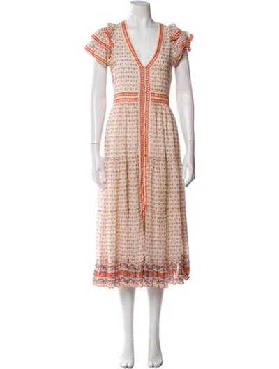 Pre-owned Ulla Johnson Silk Midi Length Dress In Neutral