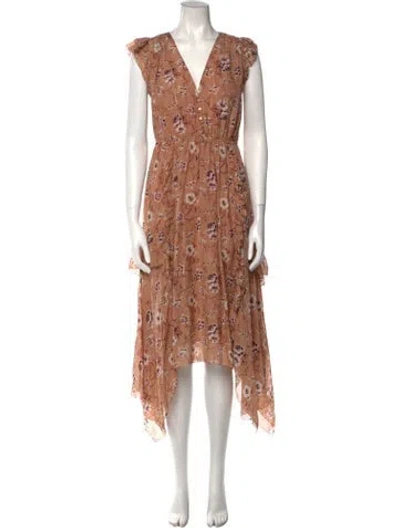 Pre-owned Ulla Johnson Silk Midi Length Dress In Neutral