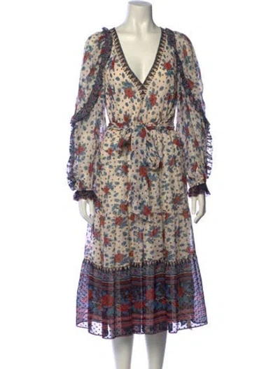 Pre-owned Ulla Johnson Silk Midi Length Dress In Neutral