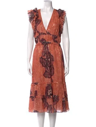 Pre-owned Ulla Johnson Silk Midi Length Dress In Neutral