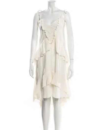 Pre-owned Ulla Johnson Silk Midi Length Dress In Neutral