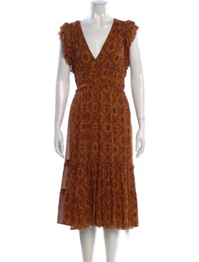 Pre-owned Ulla Johnson Silk Midi Length Dress In Neutral