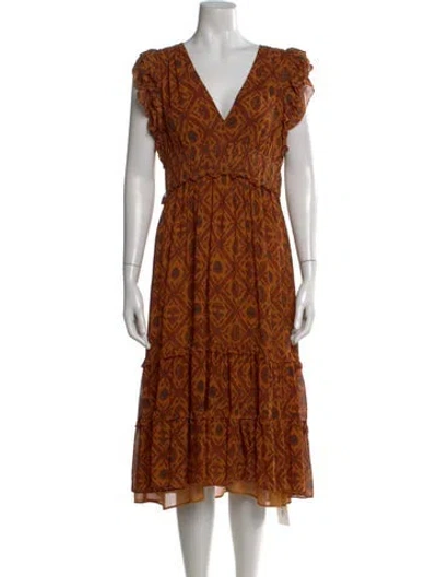 Pre-owned Ulla Johnson Silk Midi Length Dress In Neutral