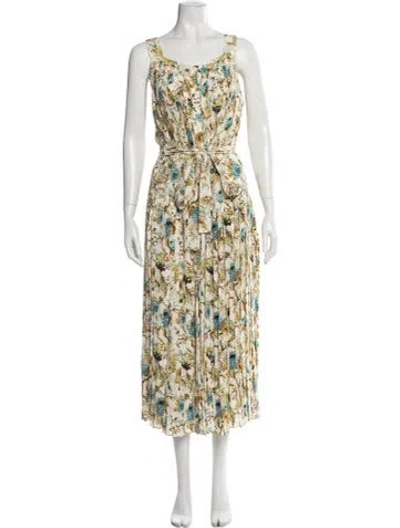 Pre-owned Ulla Johnson Silk Midi Length Dress In Neutral