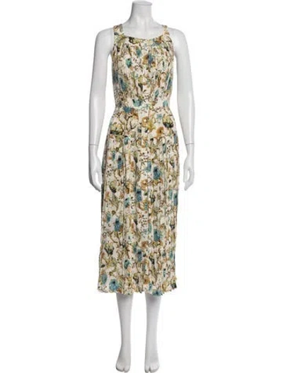 Pre-owned Ulla Johnson Silk Midi Length Dress In Neutral