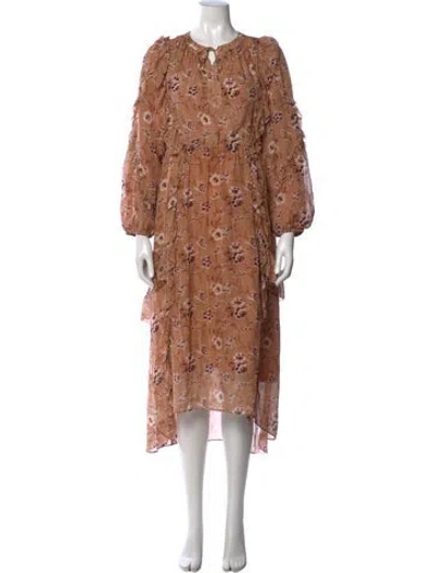 Pre-owned Ulla Johnson Silk Midi Length Dress In Neutral