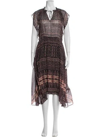 Pre-owned Ulla Johnson Silk Midi Length Dress In Neutral