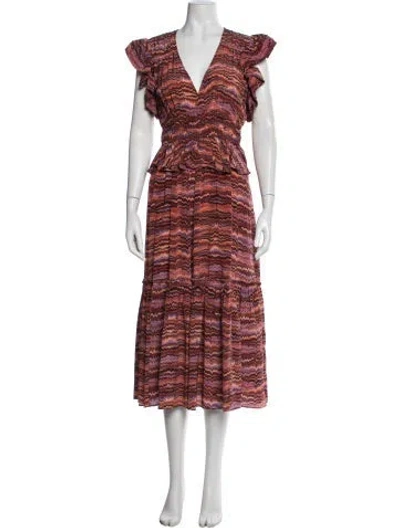 Pre-owned Ulla Johnson Silk Midi Length Dress In Neutrals