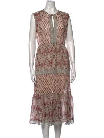 Pre-owned Ulla Johnson Silk Midi Length Dress In Neutrals