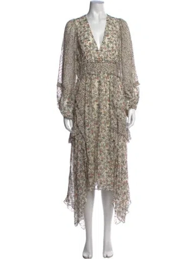 Pre-owned Ulla Johnson Silk Midi Length Dress In Neutrals