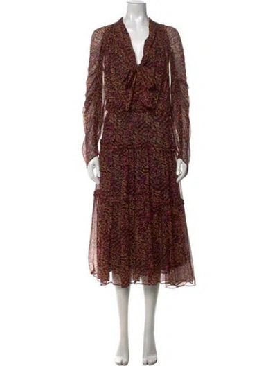 Pre-owned Ulla Johnson Silk Midi Length Dress In Neutrals