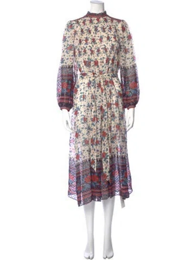 Pre-owned Ulla Johnson Silk Midi Length Dress In Neutrals