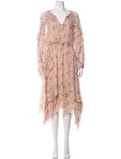 Pre-owned Ulla Johnson Silk Midi Length Dress In Pink