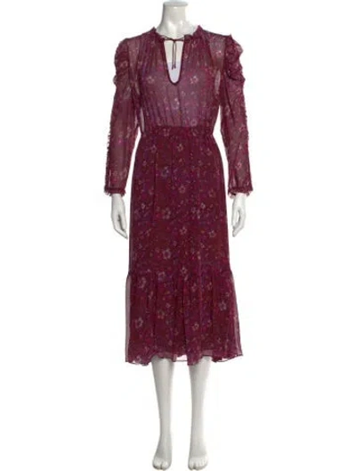 Pre-owned Ulla Johnson Silk Midi Length Dress In Purple