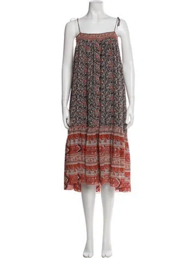 Pre-owned Ulla Johnson Silk Midi Length Dress In Red