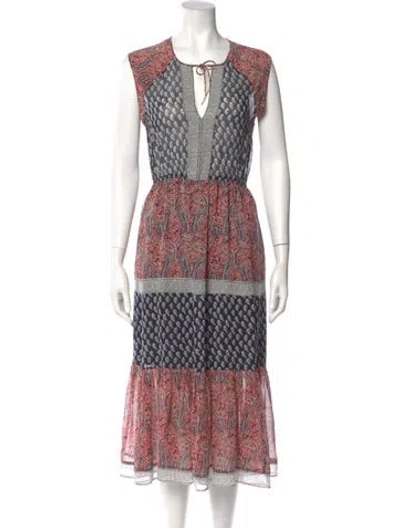 Pre-owned Ulla Johnson Silk Midi Length Dress In Red