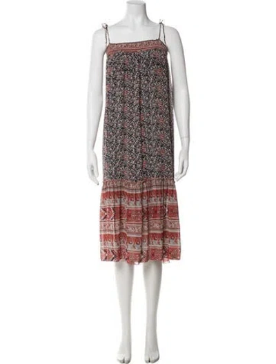 Pre-owned Ulla Johnson Silk Midi Length Dress In Red