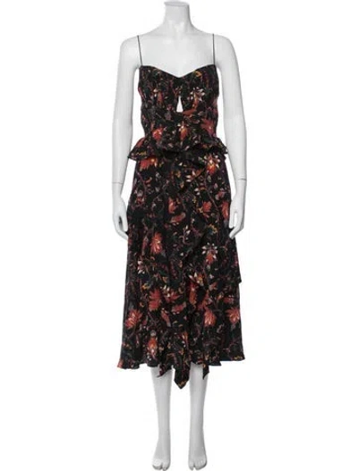 Pre-owned Ulla Johnson Silk Midi Length Dress W/ Tags In Black