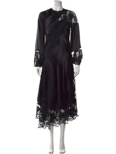 Pre-owned Ulla Johnson Silk Midi Length Dress W/ Tags In Black
