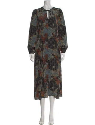 Pre-owned Ulla Johnson Silk Midi Length Dress W/ Tags In Blue