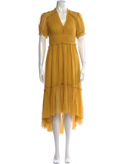 Pre-owned Ulla Johnson Silk Midi Length Dress W/ Tags In Green