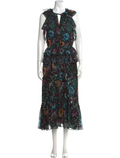 Pre-owned Ulla Johnson Silk Midi Length Dress W/ Tags In Multi